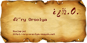 Őry Orsolya névjegykártya