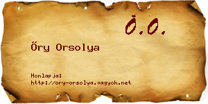 Őry Orsolya névjegykártya